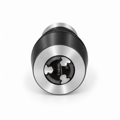 Drillmate DMKIT1 keyless chuck showing three open jaws.