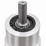 Drillmate DMKIT2 flat-sided silver drive with central threaded hole, 6002RS bearing and retaining circlips, studio close-up.