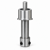 Drillmate DMKIT3 bearing mount and arbour with silver machined drive and threaded top hole, upright view.
