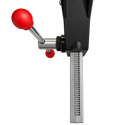 Drillmate toothed rack rail and feed mechanism close-up