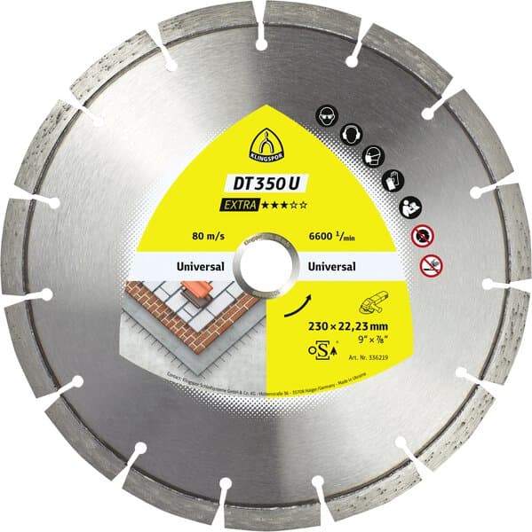 KLINGSPOR DT 350 U Extra Diamond Cutting Blades For Angle Grinders