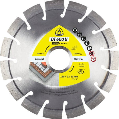 KLINGSPOR DT 600 U Supra Diamond Cutting Blades For Angle Grinders