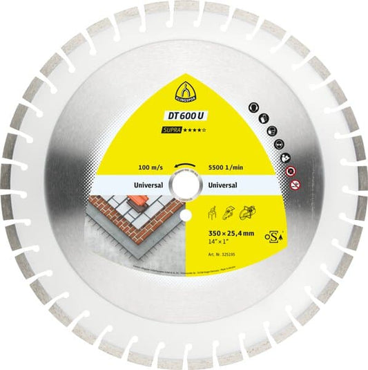 KLINGSPOR DT 600 U Supra Large Diamond Cutting Blades