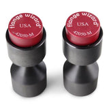 Flange Wizard 42050-M standard magnetic two-hole pins assembled as a pair, showing the red labelled end caps.