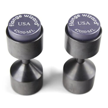 Flange Wizard 42050-ML large magnetic two-hole pins assembled as a pair, showing the labelled end caps.