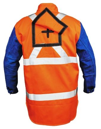 Weldclass PROMAX HV2 FR Hi-Vis with Leather Sleeves + Harness Flap