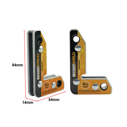 BOSSWELD Right-Angle Welding Magnet 9kg (2 Pack) 886035
