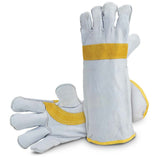 Bossweld Goat Split Leather Welding Gloves Fleece Lined Denim Cuff 40cm