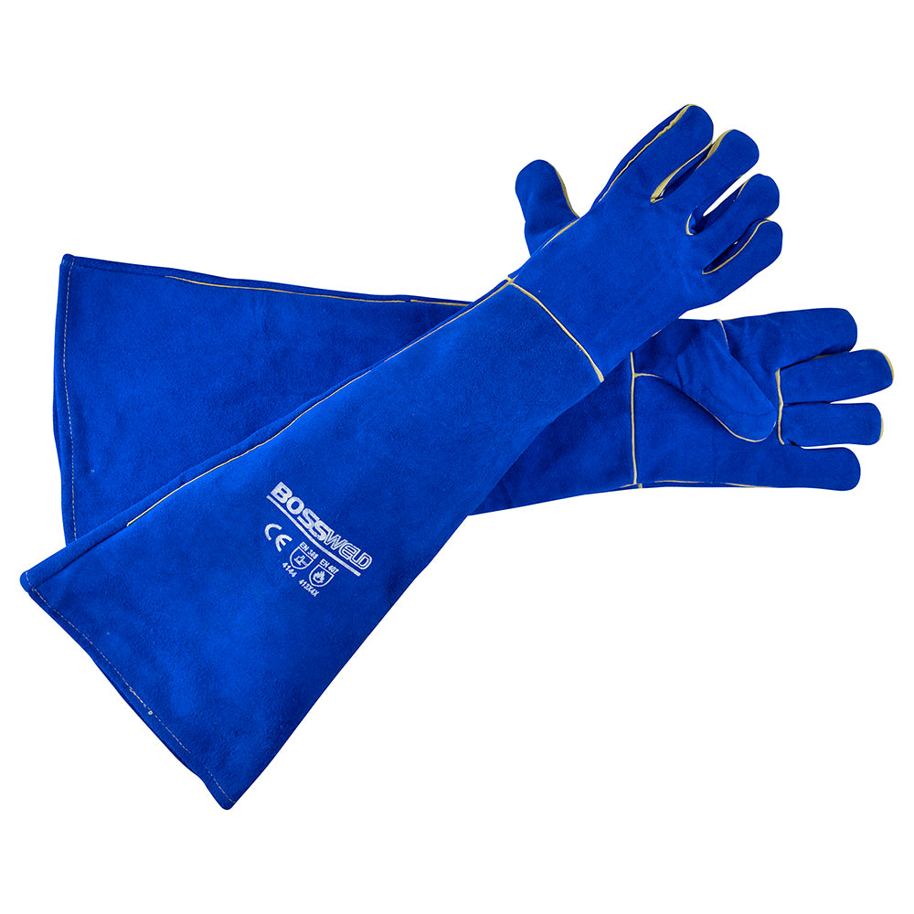 Bossweld Bluey Extra Long Welding Gloves 68cm