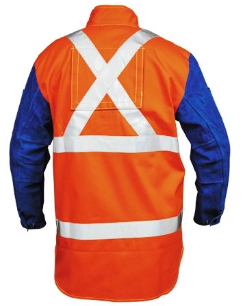 Weldclass PROMAX HV2 FR Hi-Vis with Leather Sleeves + Harness Flap