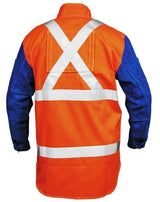 Weldclass PROMAX HV2 FR Hi-Vis with Leather Sleeves + Harness Flap
