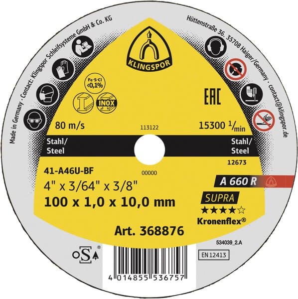 KLINGSPOR A 660 R Supra Cutting Wheels – 40 Pack