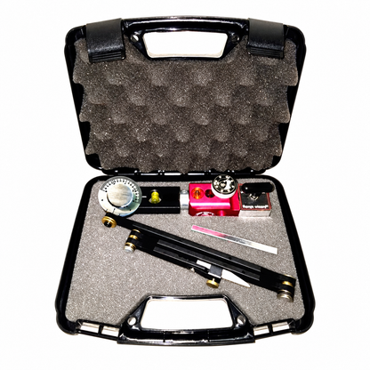 Flange Wizard MMS505 Miter Marker and included parts in carrying case