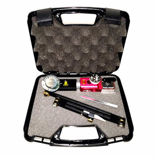 Flange Wizard MMS505 Miter Marker and included parts in carrying case