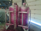 PELOX SPK3000 Red pickling spray applied to stainless-steel process equipment, illustrating the red treatment coverage.