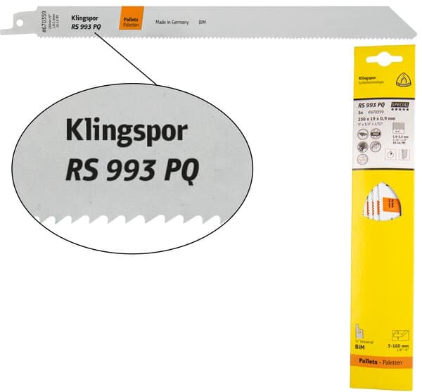 KLINGSPOR RS993PQ Reciprocating Saw Blades – 5 Pack 670359