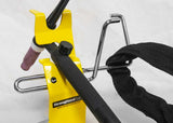 StrongHand MRT100 ReadyRest adjustable cable hanger detail; torch and cable shown for demonstration.