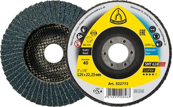 KLINGSPOR SMT 624 Supra Flap Discs – 10 Pack