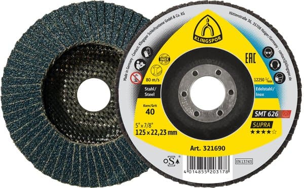 KLINGSPOR SMT 626 Supra Flap Discs – 10 Pack
