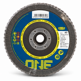 Tyrolit ONE 125 mm Form 27A 40-grit flap discs, wrapped pack of 10, front view
