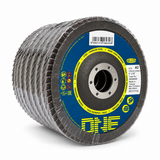 Tyrolit ONE 125 mm Form 27A 40-grit flap discs, wrapped pack of 10, right front angle