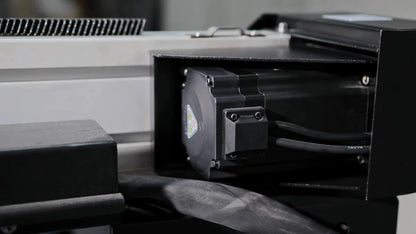 UNIMIG Stealth 3000 CNC table servo motor and belt-driven gantry detail