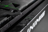 UNIMIG Stealth 3000 CNC table water bed and laser alignment detail with cut steel shown for illustration