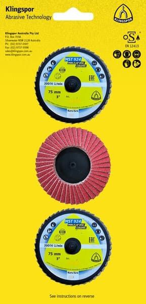 KLINGSPOR MST 924 Special Retail packs Abrasive mop discs for Steel, Stainless steel - A&S Welding & Electrical