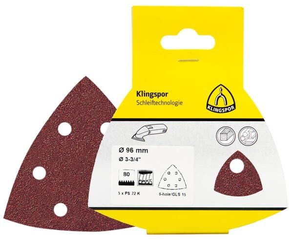 KLINGSPOR PS 22 K Retail packs Abrasive paper, self-fastening for Wood, Metals – 5 Pack - A&S Welding & Electrical