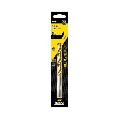 Alpha Jobber Drill Bit Carded - Gold Series - C9LM095 - A&S Welding & Electrical