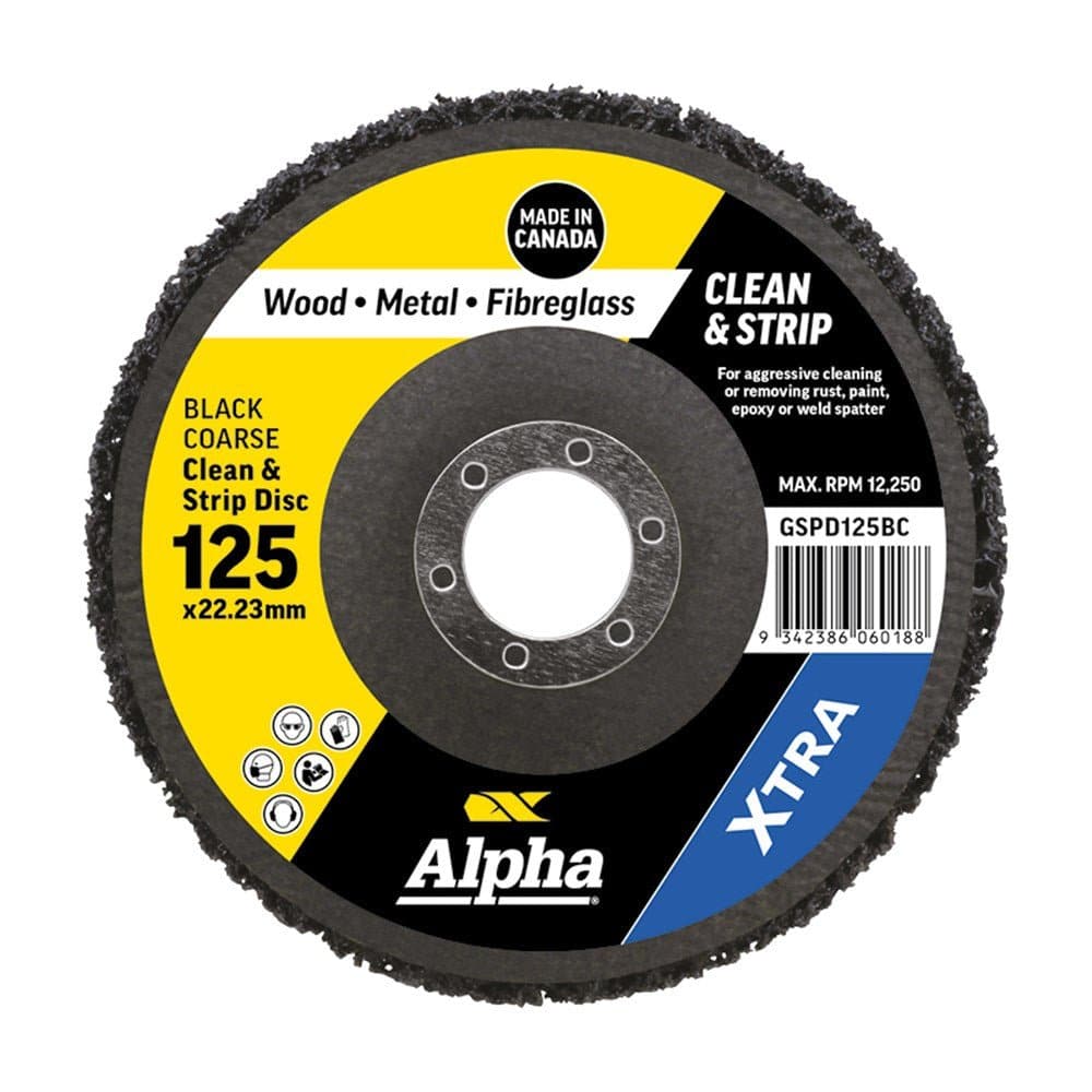 Clean & Strip Disc 125mm Black coarse XTRA Bulk - GSPD125BC - A&S Welding & Electrical