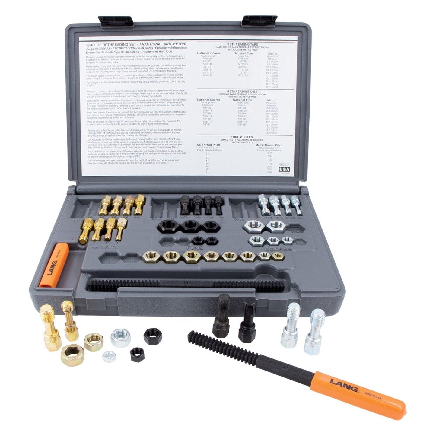 LANGTools 48-Piece SAE/Metric Thread Restorer Kit - 971 - A&S Welding & Electrical