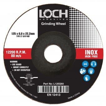 Loch Grinding Wheel (5" / 6.0mm) - L125G60-1 - A&S Welding & Electrical