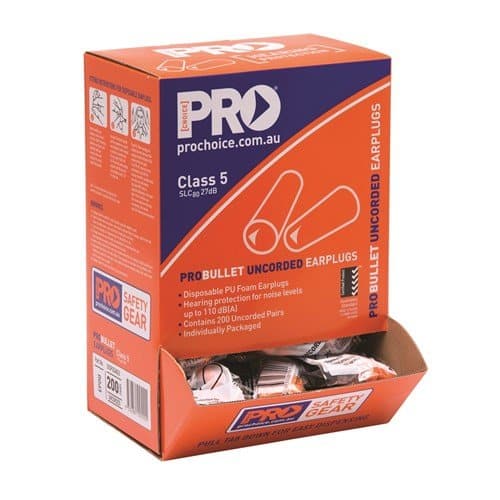 PROBULLET Uncorded Earplugs (1 box - 200 pairs) - EPOU - A&S Welding & Electrical