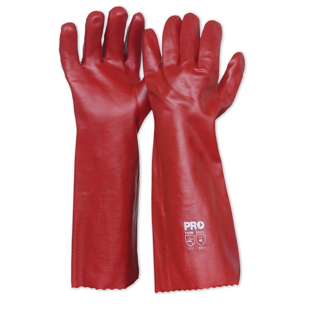 ProChoice Red PVC Long Gloves (pair) - PVC45 - A&S Welding & Electrical